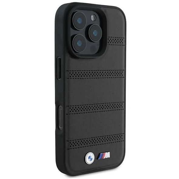 Original Case IPHONE 16 PRO BMW Hardcase M Perforated & Stitched Line MagSafe (BMHMP16L23PUSPK) black 3666339324223