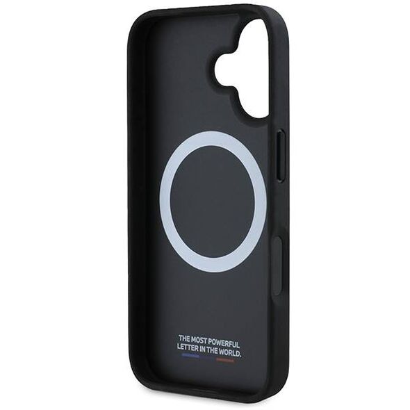 Original Case IPHONE 16 BMW Hardcase M Perforated Tricolor Line MagSafe (BMHMP16S23PUPDK) black 3666339323844