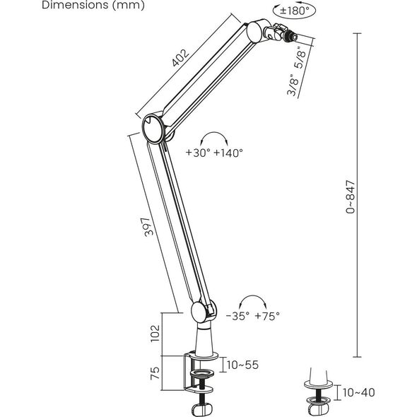 NanoRS Uchwyt mikrofonu 3/8" i 5/8" NanoRS, 1kg max RS421