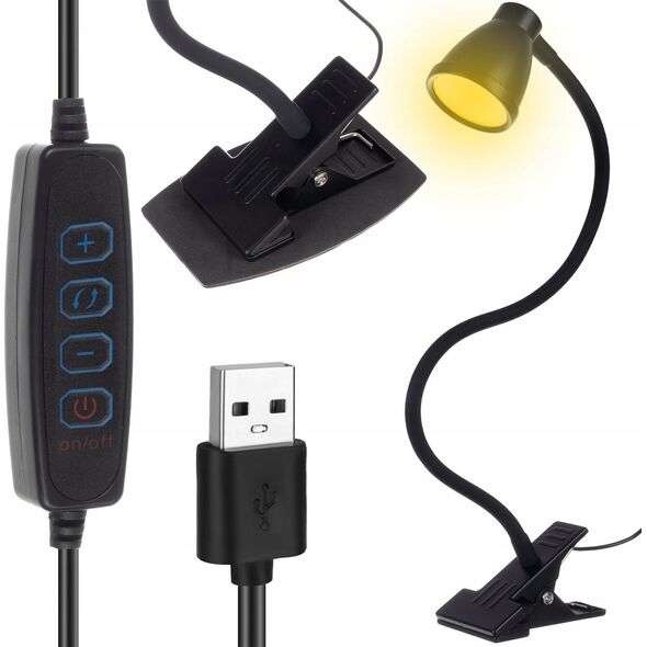 Lampka USB Maxy LAMPKA SZKOLNA BIURKOWA NA BIURKO KLIPS USB LED cz