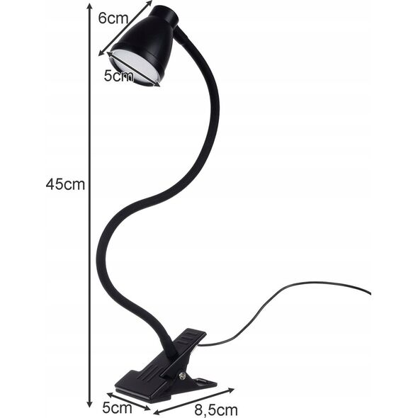 Lampka USB Maxy LAMPKA SZKOLNA BIURKOWA NA BIURKO KLIPS USB LED cz