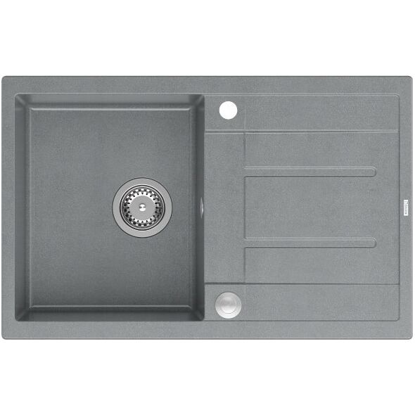 Zlewozmywak GraniteQ MORGAN 111 GraniteQ zlewozmywak silver stone z syfonem Push To Open 1-komorowy z/o/ elementy stal szlachetna