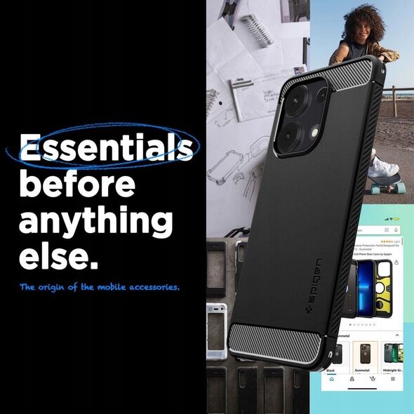 Spigen Spigen Rugged Armor, matte black - Xiaomi Redmi Note 13