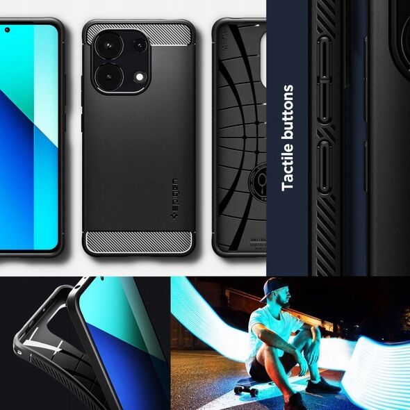 Spigen Spigen Rugged Armor, matte black - Xiaomi Redmi Note 13