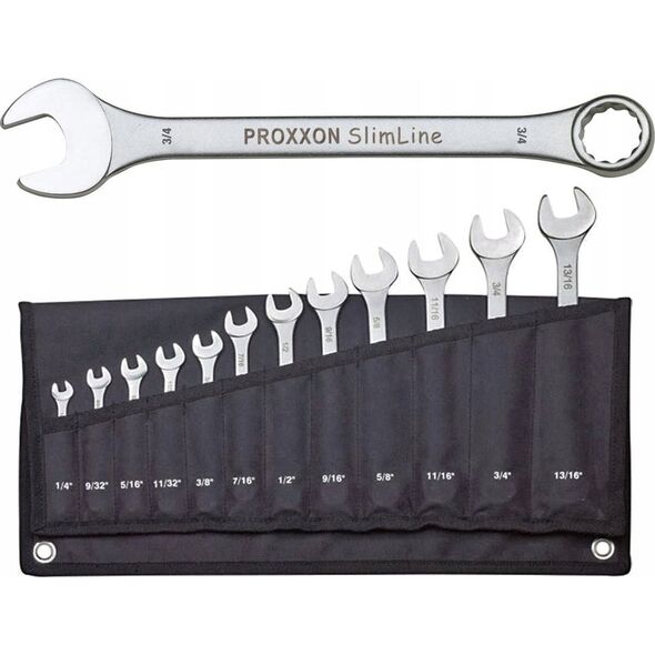 Proxxon Zestaw kluczy płasko-oczkowych calowych PROXXON [12 części]