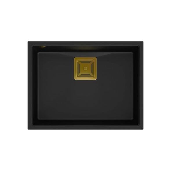 Zlewozmywak Quadron DAVID 50 GraniteQ pure carbon/elementy złote