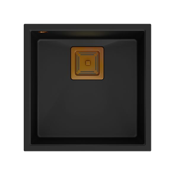 Zlewozmywak Quadron DAVID 40 GraniteQ pure carbon/elementy złote