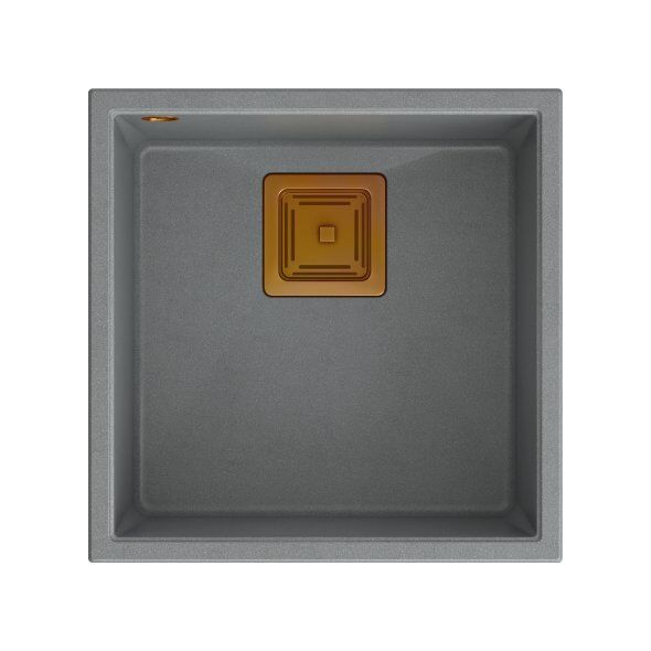 Zlewozmywak Quadron DAVID 40 GraniteQ silver stone/elementy miedziane