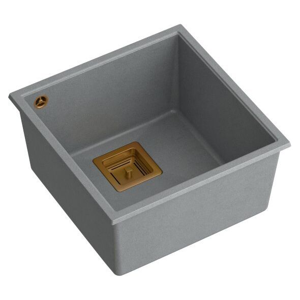 Zlewozmywak Quadron DAVID 40 GraniteQ silver stone/elementy miedziane
