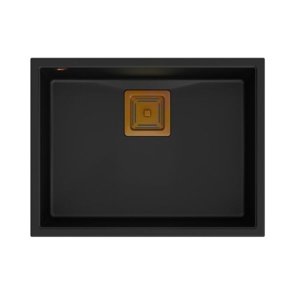 Zlewozmywak Quadron DAVID 50 GraniteQ pure carbon/elementy miedziane