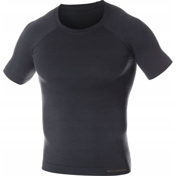Brubeck SS11710 Koszulka męska z krótkim rękawem ACTIVE WOOL grafitowy L