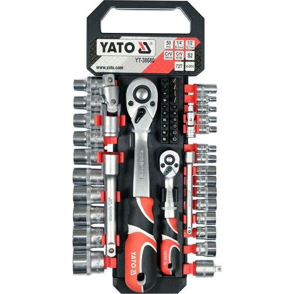 YATO ZESTAW KLUCZY   51el  1/2" / 1/4"