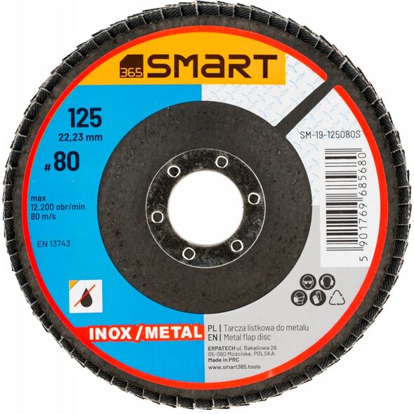 Smart flap disc inox/metal 125mm gr 80 smart 7468677 5901769685680