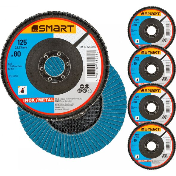Smart flap disc inox/metal 125mm gr 80 smart 7468677 5901769685680