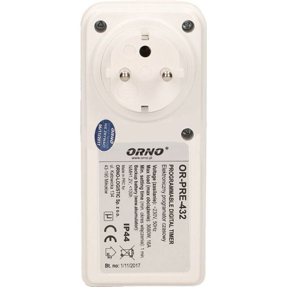 Orno Digital timer IP44 (OR-PRE-432) 4018818 5902560327021