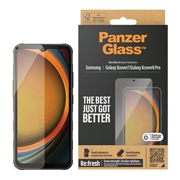 PanzerGlass Panzerglass Ultra-Wide Fit Sam Xcover7/ Xcover6 Pro Re-Glass Screen Protection 7365