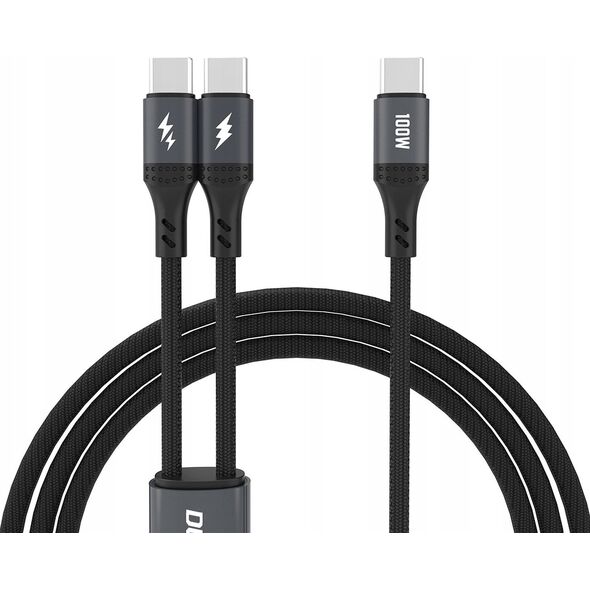 Kabel Dudao L3F 2w1 100W 1,2m 2 x USB-C - czarny