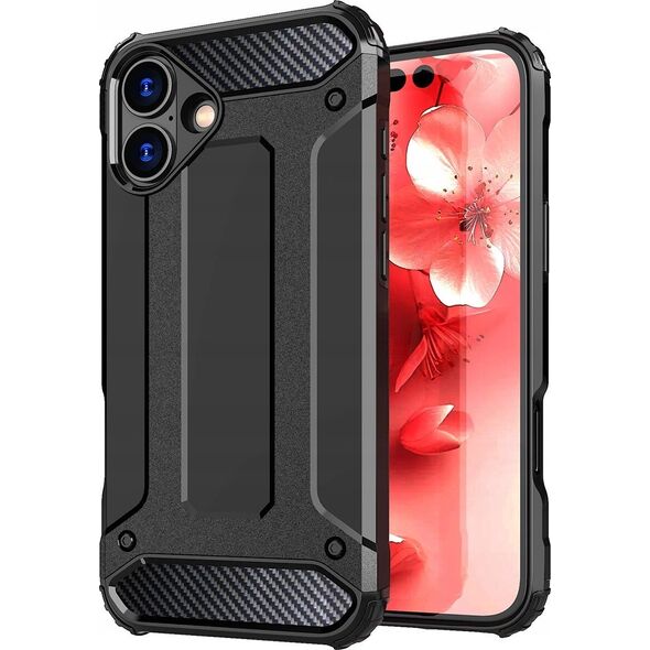 Etui Hybrid Armor pancerne na iPhone 16 Plus - czarne