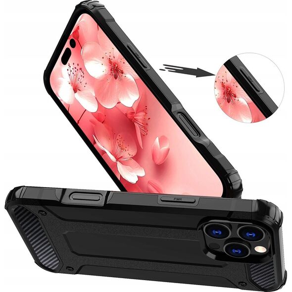 Etui Hybrid Armor pancerne na iPhone 16 Pro Max - czarne