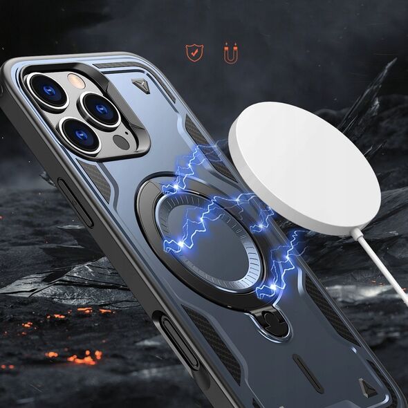 Etui Hybrid Armor Trendy z MagSafe na iPhone 16 Pro  - niebieskie