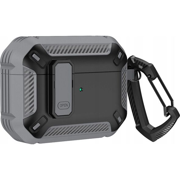Armour Airpods Case with hook - AirPods 4 grey