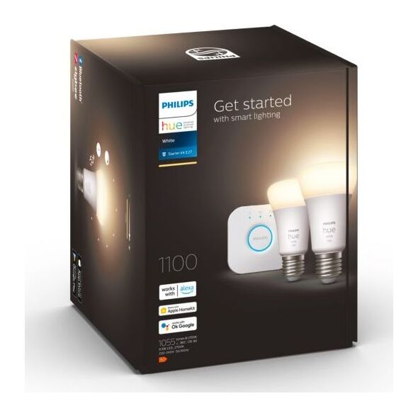 Philips Hue Zestaw startowy mostek + 2 x żarówka E27 W 9.5W BT