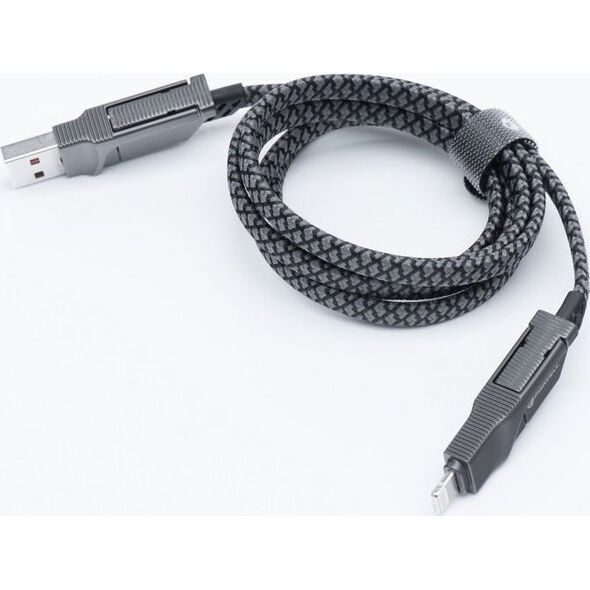 Καλώδιο ForCell FORCELL F-ENERGY C241 4 σε 1 Τύπος C / USB A έως Τύπος C / Lightning QC PD 3A 60W 1 m χρώμιο 14393248 5903400000000