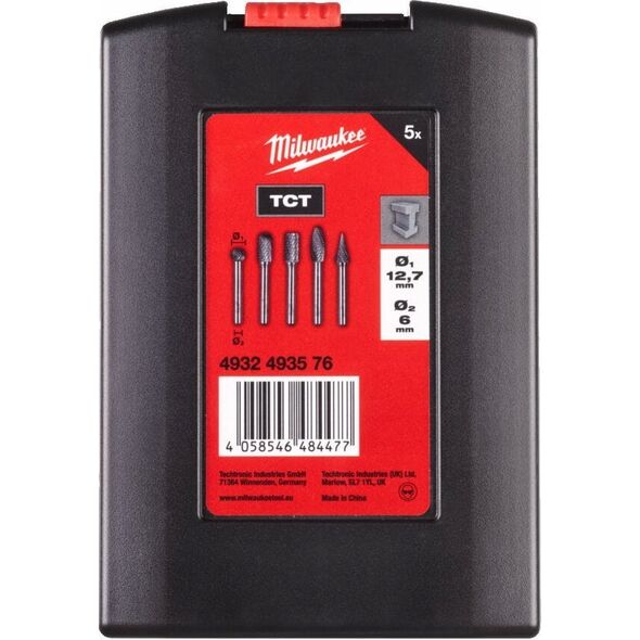 Milwaukee MILWAUKEE FREZY DO METALU 6 x 12,7mm TCT ZESTAW 5szt.