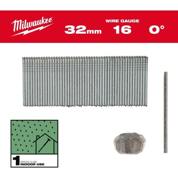 Milwaukee MILWAUKEE SZTYFTY 16G/25mm/0° DO M18 FN16GS /5000szt.