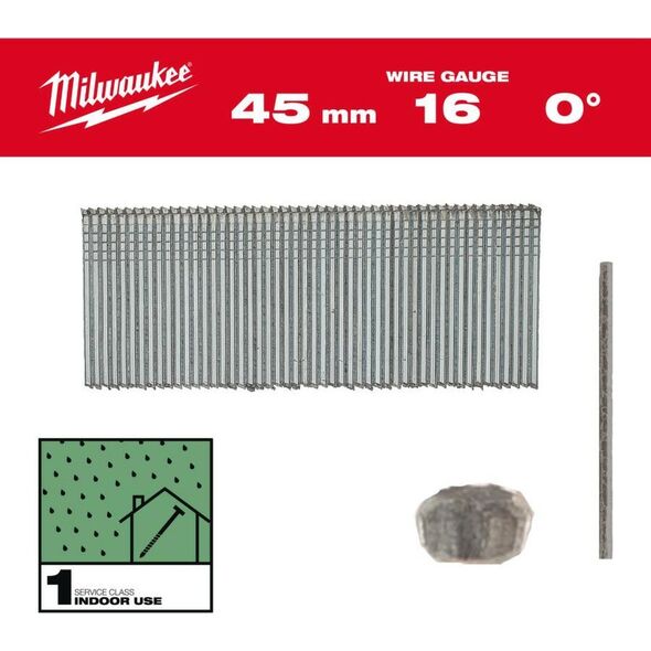 Milwaukee MILWAUKEE SZTYFTY 16G/45mm/0° DO M18 FN16GS /2500szt.