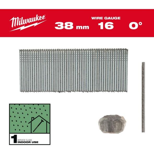 Milwaukee MILWAUKEE SZTYFTY 16G/38mm/0° DO M18 FN16GS /2500szt.