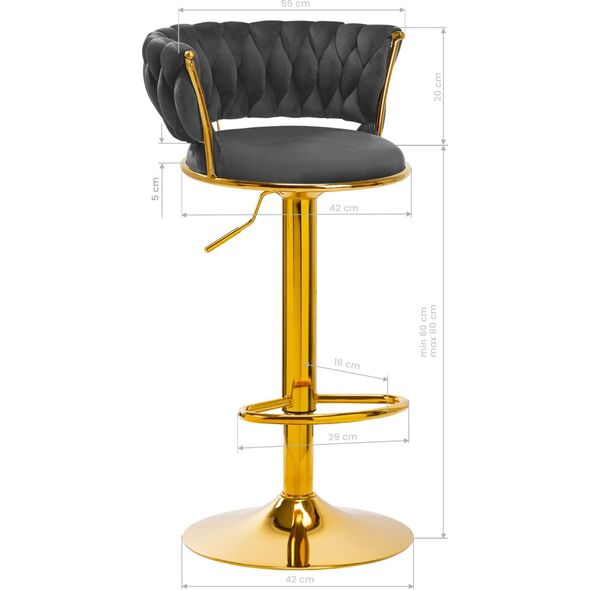 Activeshop 4Rico Hoker barowy QS-B313a aksamit szary
