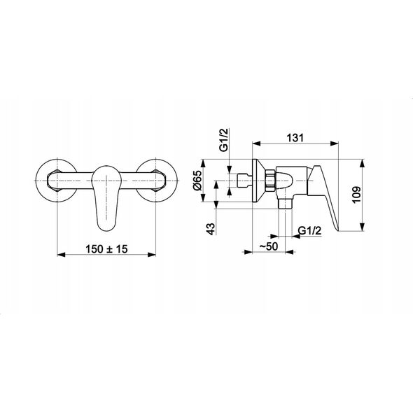 5416-010-00 / KFA / SPARC /  BATERIA NATRYSKOWA ŚCIENNA , CHROM /