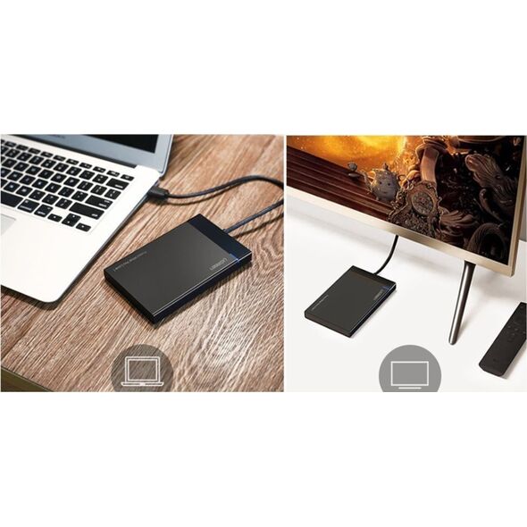 Kieszeń Ugreen Obudowa zewnętrzna dysku HDD/SSD 2,5" UGREEN US221, SATA 3.0, USB-C, 50cm (czarna)