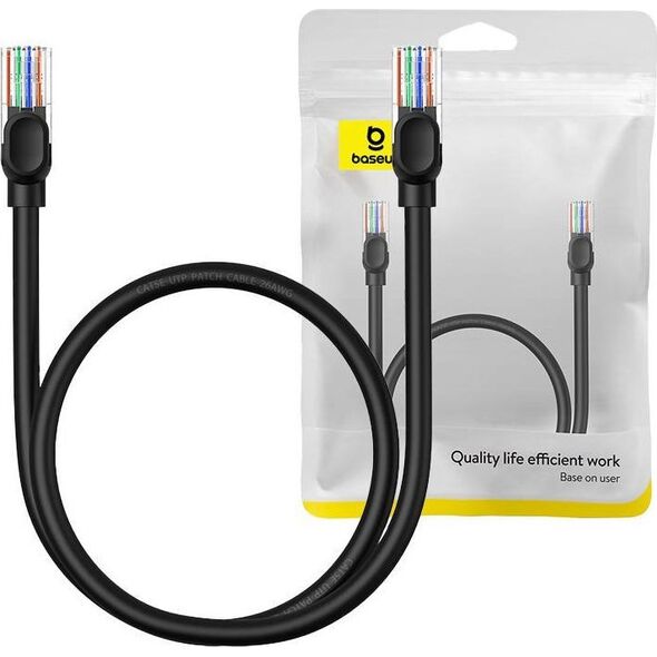 Baseus Kabel sieciowy Baseus Ethernet CAT5, 0,5m (czarny)