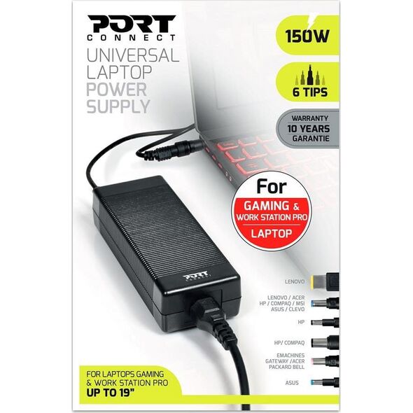Zasilacz do laptopa Port Designs Zasilacz do laptopa PORT DESIGNS 900103 (19V| 150W| uniwersalny)