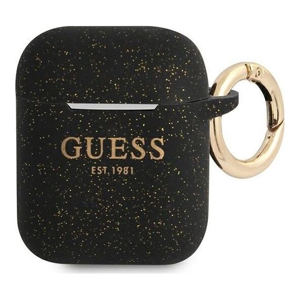 Guess Etui ochronne GUA2SGGEK Silicone Glitter do AirPods 1/2 czarne