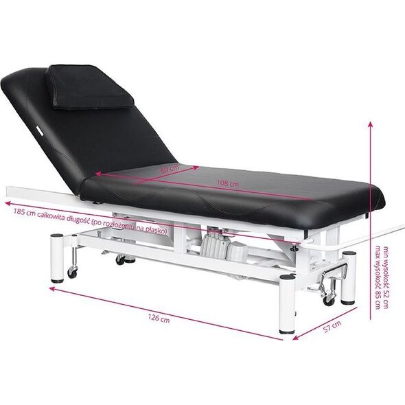 Azzurro LEŻANKA ELEKTR. DO MASAŻU AZZURRO 684 1 SILN. CZARNA