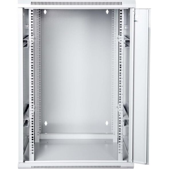 Digitus Szafa sieciowa wisząca 19" 18U rack 600x600, drzwi szyba, szary, dzielona, złożona, 60kg
