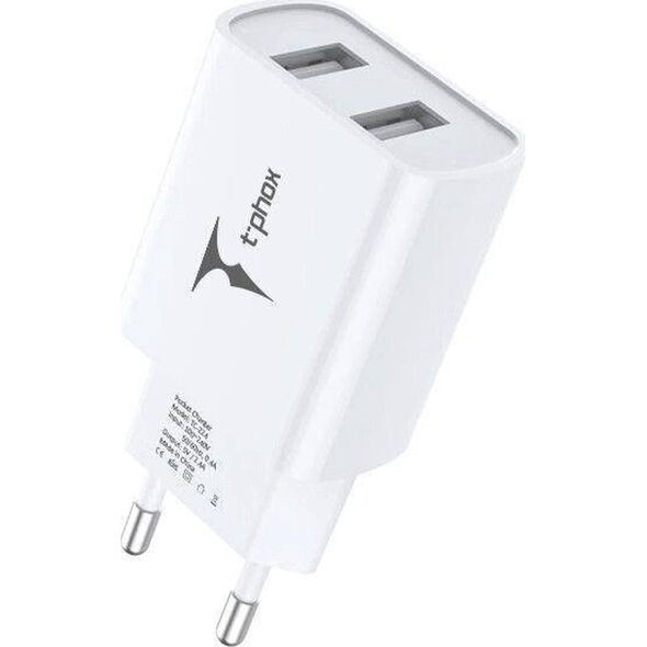 Ładowarka T-Phox ŁAD SIEC T-PHOX POCKET SERIES 2xUSB TCC-224 12W 2.4A WHITE