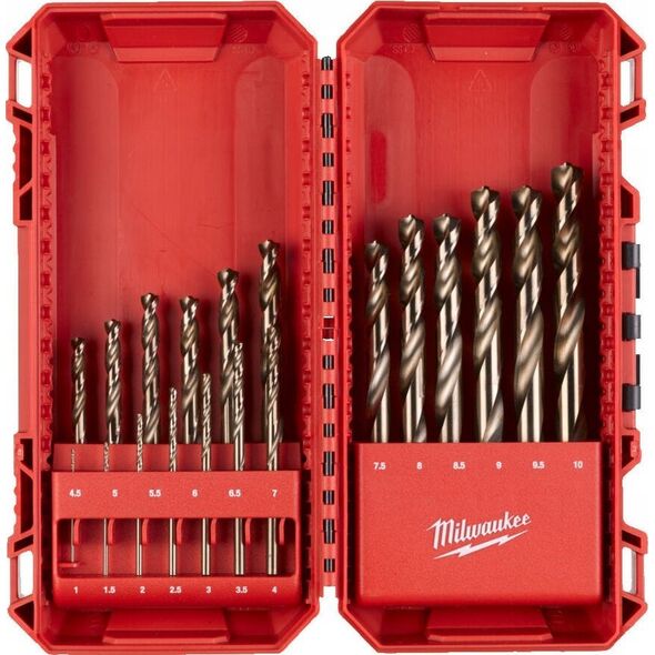 Wiertło Milwaukee MILWAUKEE WIERTŁA KOBALTOWE DO METALU HSS-G CO  KOMPLET 19 sztuk 1-10mm