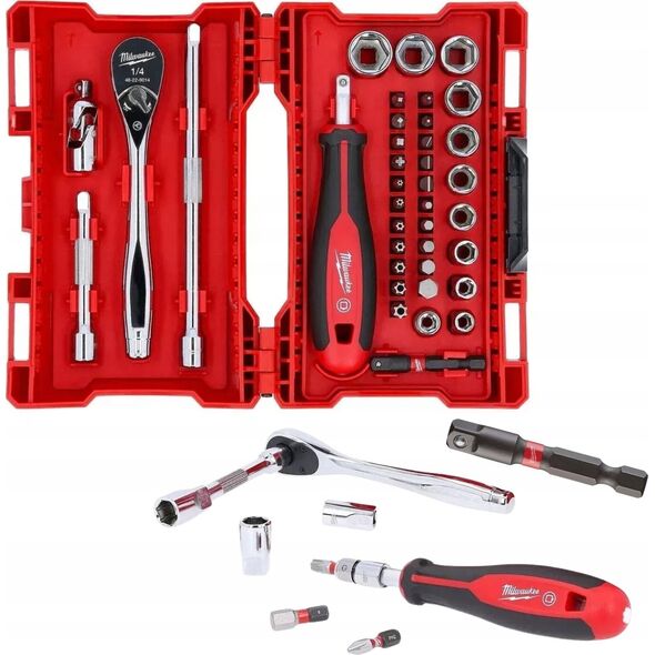 Milwaukee MILWAUKEE ZESTAW NASADEK 1/4" Z GRZECHOTKĄ