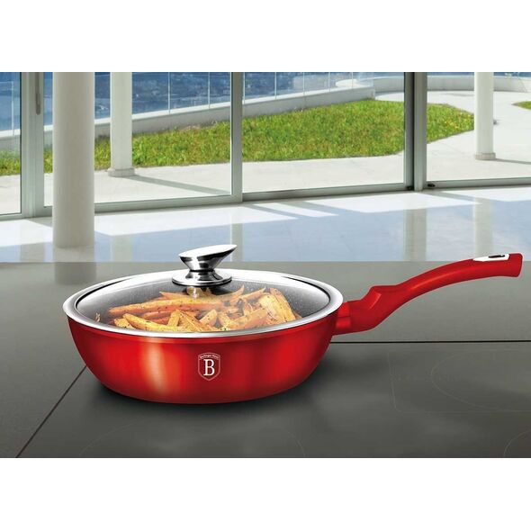 Patelnia Berlinger Haus zestaw Metallic Line Burgundy Edition 20 24 28cm
