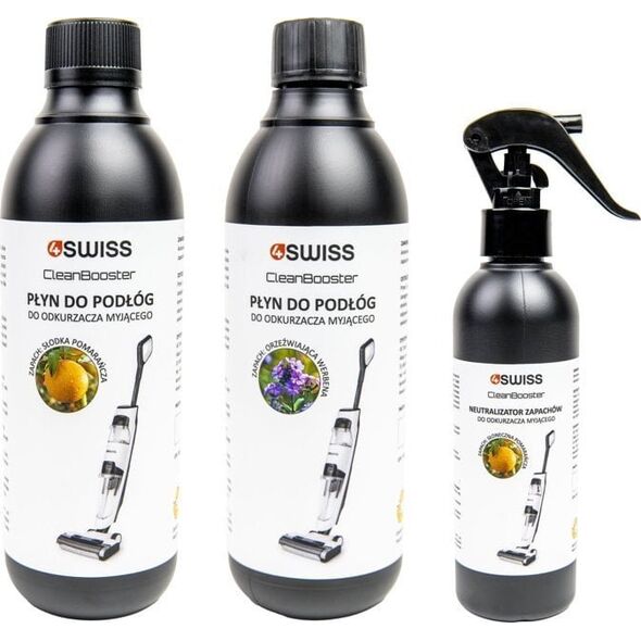 Odkurzacz pionowy 4Swiss VC024 CleanBooster Black + środki czystości