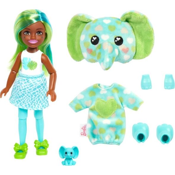 Lalka Barbie Mattel MATTEL  BARBIE Cutie Reveal Lalka Chelsea SŁOŃ Dżungla HKR13