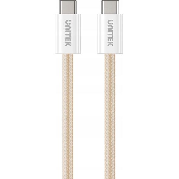 Kabel USB Unitek Unitek Kabel w oplocie zwijany magnetycznie USB C PD 100W beżowy 1m