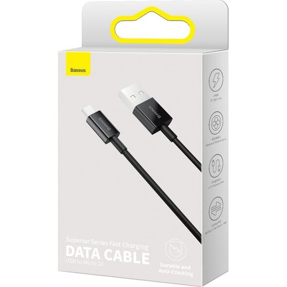 Kabel USB Baseus USB-A - microUSB 2 m Czarny (BSU2823BLK)