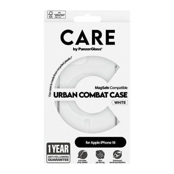 PanzerGlass CARE by PanzerGlass Urban Combat Case iPhone 15 6,1" MagSafe biały/white 1417