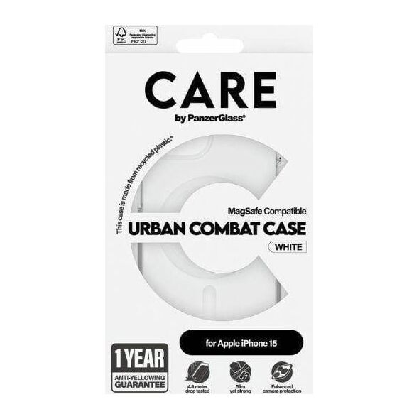 PanzerGlass CARE by PanzerGlass Urban Combat Case iPhone 15 6,1" MagSafe biały/white 1417
