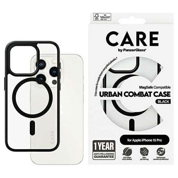 PanzerGlass CARE by PanzerGlass Urban Combat Case iPhone 15 Pro 6,1" MagSafe czarny/black 1426